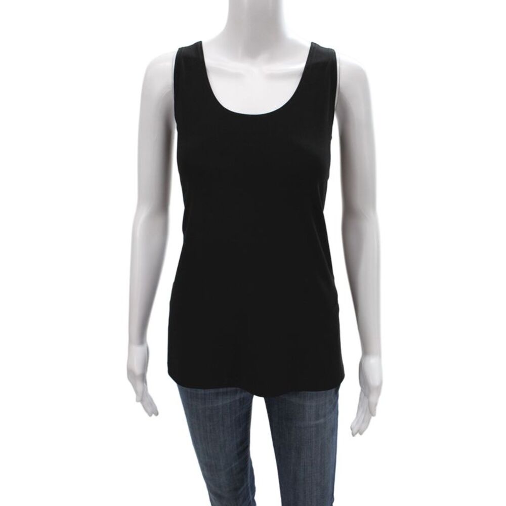 Sympli Womens Basic Tank Scoop Neck Black Sleeveless Size 8
